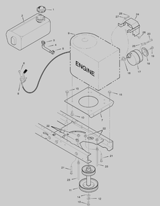 Engine Mount Diagram and Parts List for 38516X53C 2003 Briggs and Stratton Lawn Tractor